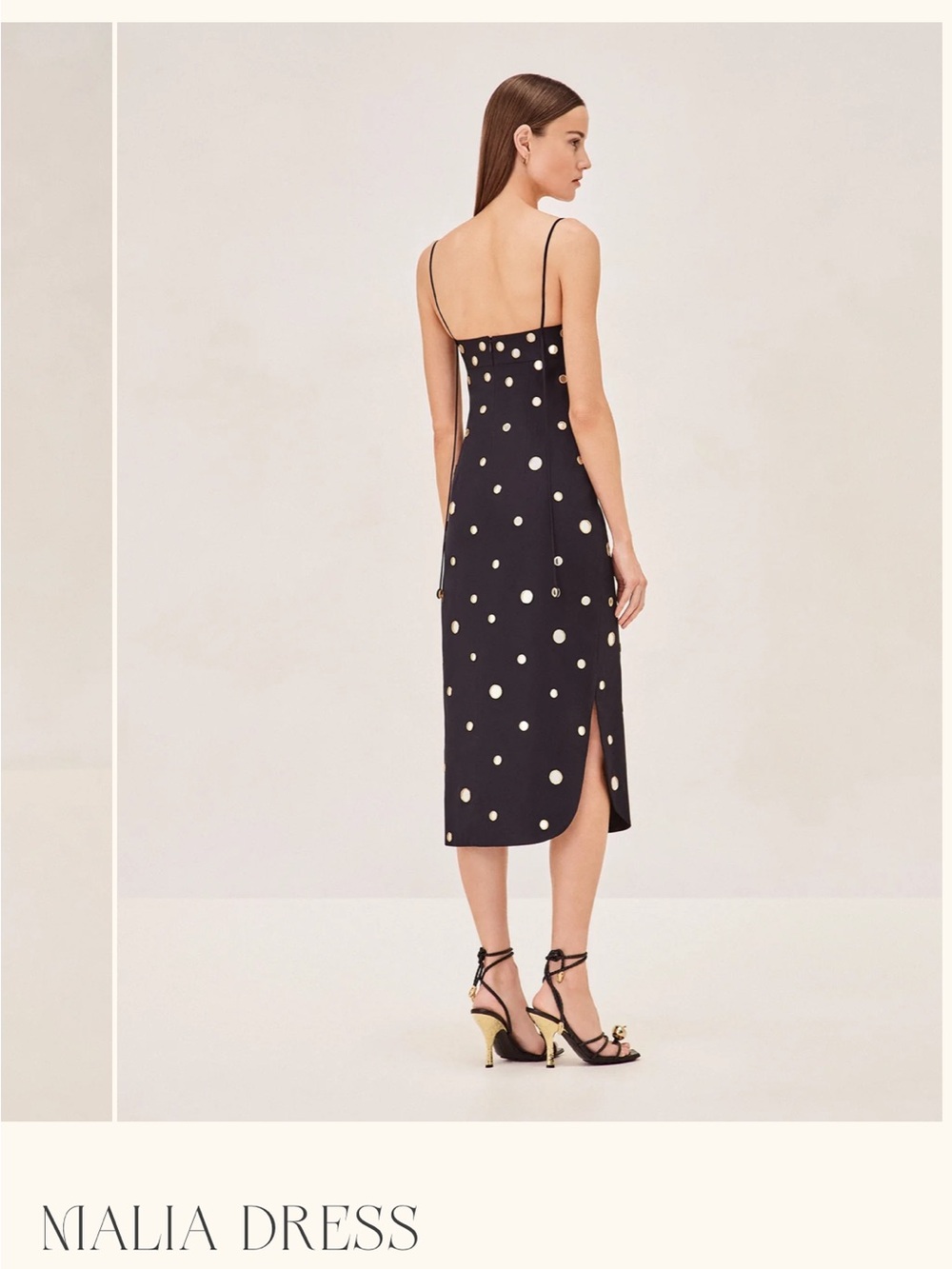 ALEXIS MALIA Dress Black with Gold Mirror Dots size S - Picture 2 of 6